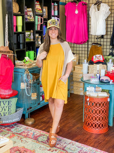 Color Block Raw Edged Dress